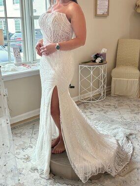 Beaded Fit and Flare Wedding Dress
